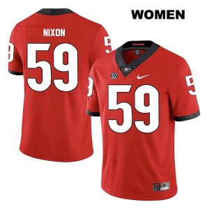 Women's Georgia Bulldogs NCAA #59 Steven Nixon Nike Stitched Red Legend Authentic College Football Jersey PMK8554QG